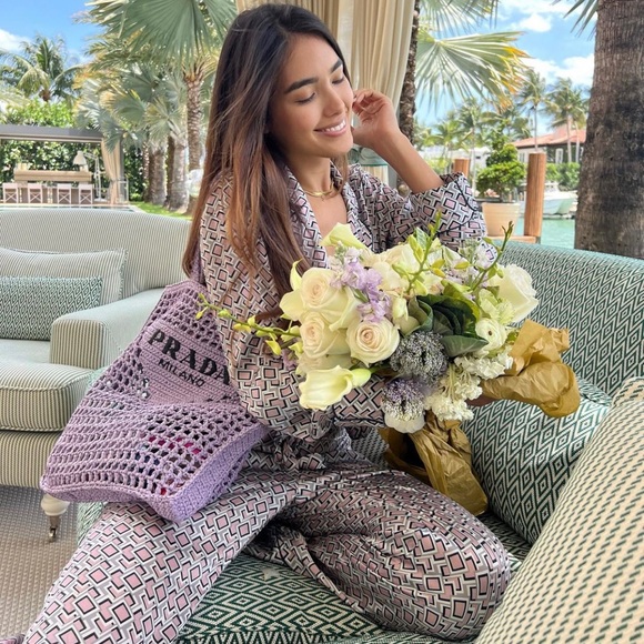 ❌❌SOLD New Prada Raffia Crochet Tote - Picture 7 of 9